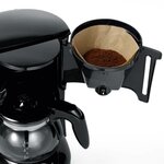 SEVERIN KA4805 Cafetiere filtre compacte, 4 tasses, Capacité : 0,46 L, Arret automatique, verseuse en verre, 650 W, Inox / Noir