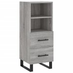 vidaXL Buffet Sonoma gris 34 5x34x90 cm Bois d'ingénierie