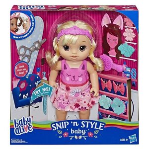 Baby alive - coiffure magique - poupée cheveux blonds