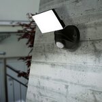Eglo lampe murale led à capteur d'extérieur pagino 13 w noir