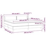 vidaXL Lit à sommier tapissier avec matelas Gris clair 200x200cm Tissu