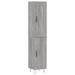 vidaXL Buffet haut Sonoma gris 34 5x34x180 cm Bois d'ingénierie
