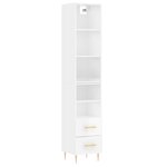 vidaXL Buffet haut Blanc brillant 34 5x34x180 cm Bois d'ingénierie