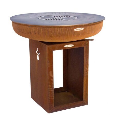 Barbecue brasero en acier  carus diamètre 82 cm hauteur 80 cm