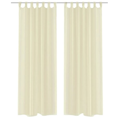 vidaXL Rideau fin Crème 140x225 cm 2 Pièces