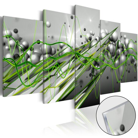 Tableau sur verre acrylique - green rhythm [glass] l x h en cm 100x50