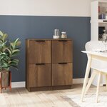 vidaXL Buffets 2 Pièces Chêne marron 30x30x70 cm Bois d'ingénierie