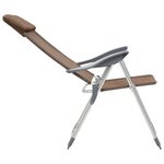 vidaXL Chaises de camping pliables 2 Pièces Marron Aluminium