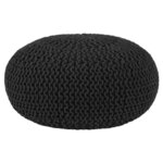 LABEL51 Pouf tricoté Coton L Noir