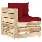 vidaXL Canapé de jardin 2 places avec coussins Bois imprégné de vert