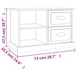 vidaXL Meuble TV blanc brillant 73x35 5x47 5 cm bois d'ingénierie