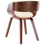 vidaXL Chaises à manger lot de 6 crème bois courbé et similicuir
