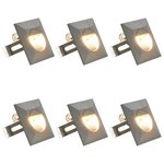 vidaXL Appliques murales LED d'extérieur 6 Pièces 5 W Argenté Carré