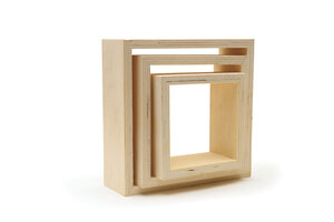 Etagères Carrées en bois gigognes (x3)