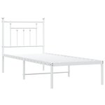vidaXL Cadre de lit métal avec tête de lit blanc 75x190 cm