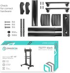Onkron ts2771 support tv sur piedà  roulettes pour des téléviseurs de 40 à  82 pouces noir