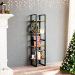 vidaXL Bibliothèque à 4 niveaux Marron 40x30x140 cm Bois de pin massif
