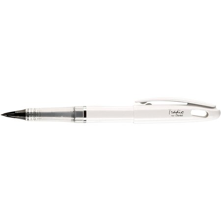 Feutre plume trj94 tradio corps vernis blanc encre noire pentel