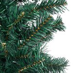 vidaXL Sapin de Noël artificiel mince pré-éclairé et boules vert 240cm