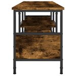 vidaXL Meuble TV chêne fumé 100x35x45 cm bois d'ingénierie et fer