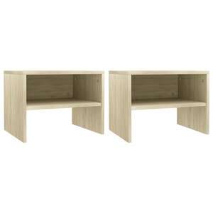 vidaXL Tables de chevet 2 Pièces Chêne sonoma 40 x 30 x 30 cm Aggloméré