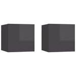 vidaXL Meubles TV muraux 2 Pièces Gris brillant 30 5x30x30 cm