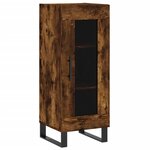 vidaXL Buffet haut Chêne fumé 34 5x34x180 cm Bois d'ingénierie