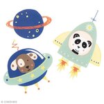 Ecussons thermocollants thermocollants à repasser - petits Astronautes bleus