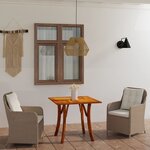 vidaXL Ensemble de salle à manger de jardin 3 Pièces Marron