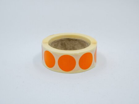 Rouleau de 500 Pastilles autocollantes oranges enlevables
