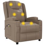 vidaXL Fauteuil de massage Cappuccino Similicuir