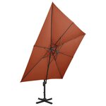 vidaXL Parasol déporté à double toit 300x300 cm Terre cuite