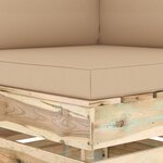 vidaXL Canapé de jardin 2 places avec coussins Bois imprégné de vert