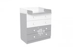 Commode à langer VOLGA TEDDY BLANC-GRIS