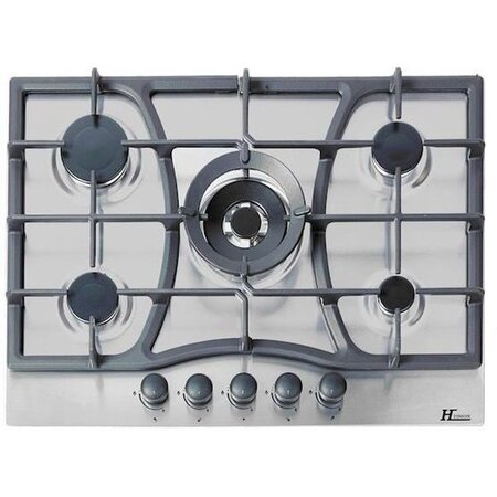 Plaque de cuisson gaz HUDSON - 5 feux - 70cm - Inox
