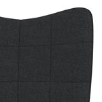 vidaXL Chaise à bascule avec tabouret Noir Tissu