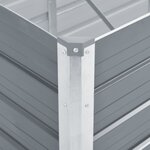 vidaXL Lit surélevé de jardin Acier galvanisé 240x80x77 cm Gris