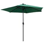 vidaXL Parasol avec LED et mât en aluminium 270 cm Vert