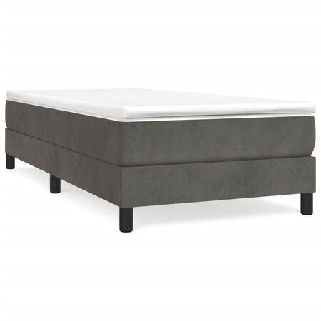 vidaXL Lit à sommier tapissier et matelas Gris foncé 90x200 cm Velours