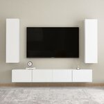 vidaXL Ensemble de meubles TV 4 Pièces Blanc Aggloméré