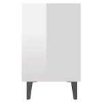 vidaXL Tables de chevet pieds en métal 2 Pièces Blanc brillant 40x30x50cm