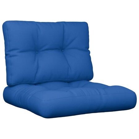 vidaXL Coussins de palette 2 Pièces bleu royal tissu