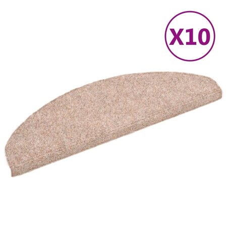 vidaXL Tapis autoadhésifs de marches 10Pièces Marron 65x21x4cm Aiguilleté