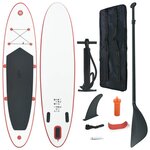 vidaXL Stand Up Paddle Planche à rame gonflable Rouge et blanc