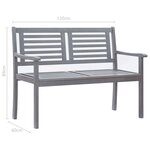 vidaXL Banc de jardin 2 places 120 cm Gris Bois d'eucalyptus solide