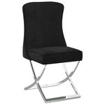 vidaXL Chaise à manger Noir 53x52x98 cm Velours et inox