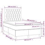 vidaXL Sommier tapissier matelas et LED Gris foncé 120x200 cm Velours