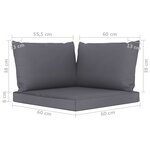vidaXL Canapé de jardin 3 places avec coussins anthracite