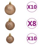 vidaXL Arbre de Noël artificiel renversé pré-éclairé et boules 240 cm