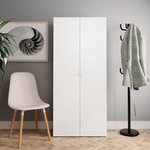 vidaXL Armoire à chaussures Blanc 80 x 35 5 x 180 cm Bois d'ingénierie